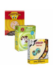 Scooby Doo, Tweety, and Taz bandages
