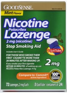 GoodSense Nicotine Polacrilex Lozenge 2 mg Mint, 72 Count | Stop Smoking Aid