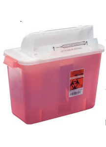 2 Gallon Transparent Red SharpSafety Sharps Container with Counterbalance Lid 8534SA