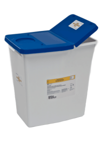 12 Gallon White SharpSafety Medical Waste Container with Gasketed Hinged Lid 8860