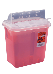 2 Gallon Red Multi-Purpose Sharps Container with Horizontal Drop Opening Lid 89651