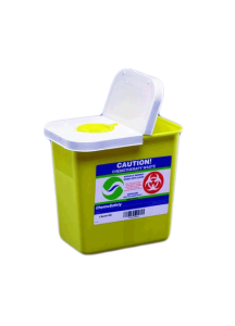 2 Gallon Yellow SharpSafety Sharps Container with Hinged Lid for Chemotherapy 8982