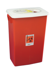 18 Gallon Red SharpSafety Sharps Container with Gasketed Hinged Lid 8998