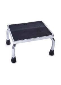 Chrome Foot Stools with Rubber Mat