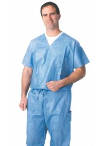 Disposable V-Neck Scrub Shirts