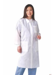 Knit Cuff Traditional Collar Multi-Layer Lab Coat