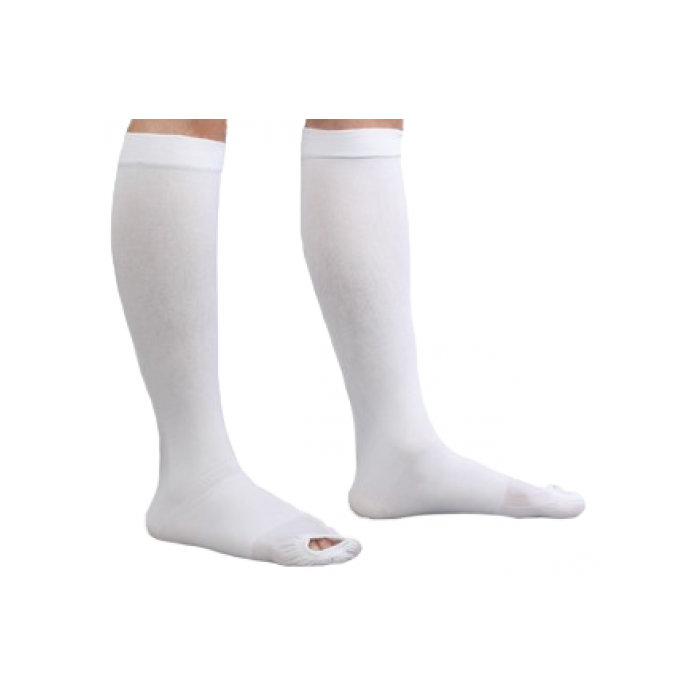 CAROLON Anti-Embolism Knee-High Inspection Toe Stockings | Essential ...