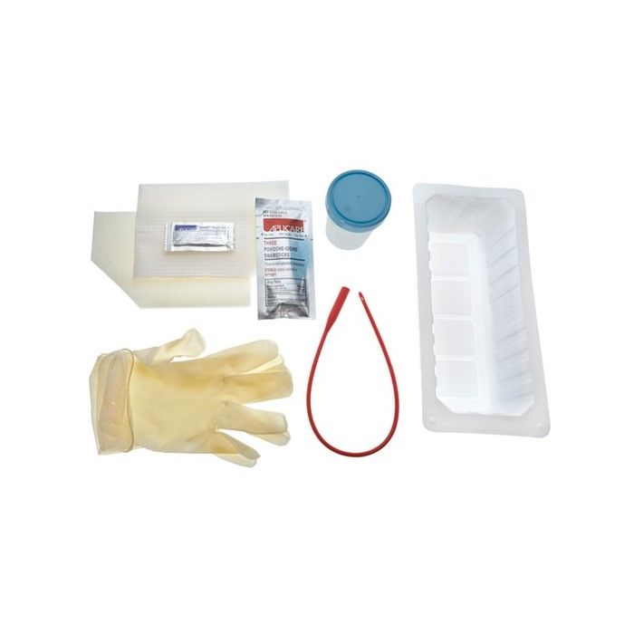 Amsino International Urethral Catheterization Tray With Red Rubber