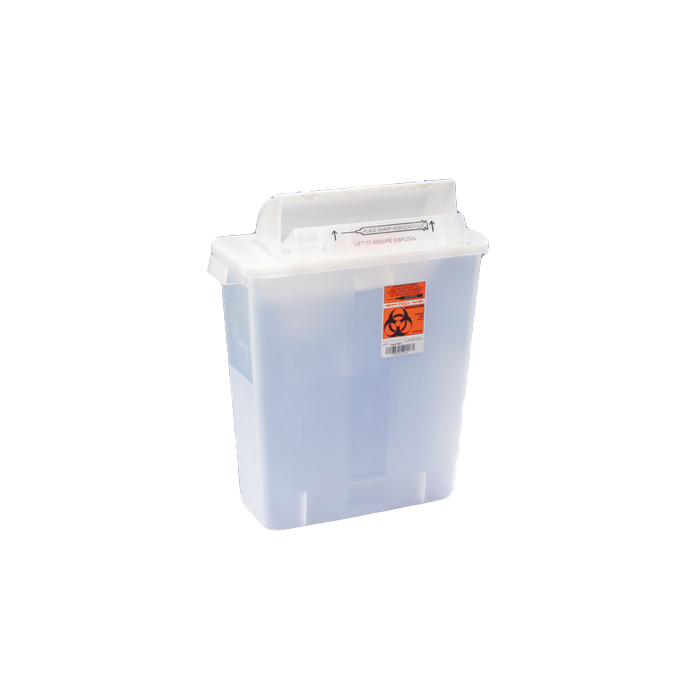 3 Gallon Clear SharpSafety Sharps Collector with Counterbalance Lid 8536SA