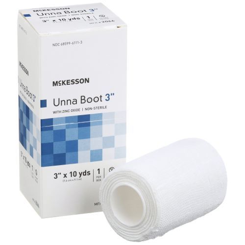 unna boot dressing Dynarex Drma+ Bandage with Zinc Oxide and Calamine - Provides Compression with Soothing Formula for Leg Ulcers, Edema, Sprains - 3" x 10 yds It is used in the ambulatory treatment of venous stasis leg ulcers and lymphatic edema Unna's Boot Dressing - GF