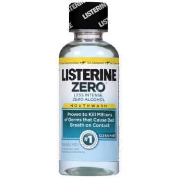 Listerine Zero Alcohol Mouthwash - Clean Mint Flavored, 3.2 oz
