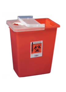 Red Sharps Container with Hinged Lid - 8 Gallon Capacity (8980) by Covidien