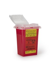 1 Quart Red BD Phlebotomy Sharps Container Small Open Top 305635
