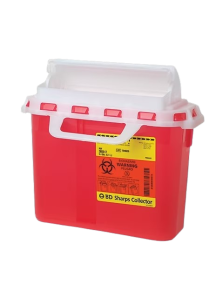 BD 5.4 Quart Red Multi-Purpose Sharps Container - 305426 (Locking Lid, Horizontal Entry, Non-Sterile)