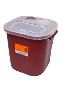 8 Gallon Red Stackable Sharps Container with Biohazard Symbol 8705