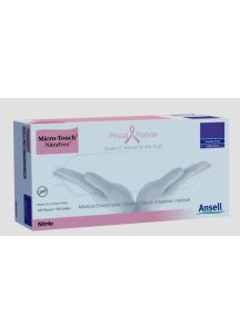 Ansell Micro-Touch NitraFree Nitrile Exam Gloves - Pink, Non-Sterile, Powder Free
