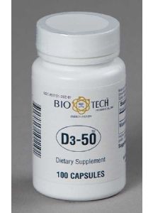 Bio Tech 50000 Vitamin D Supplement 100 per Bottle