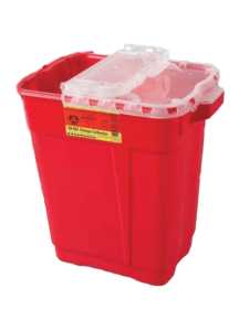 9 Gallon Red BD Sharps Container with Clear Hinge Top 305615