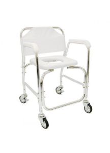 DMI Rolling Shower and Commode Transport Chair with Padded Toilet Seat