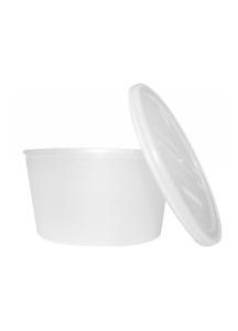 Dawn Mist Denture Cup - DCPC 8 oz. Clear Reusable Cup with Snap-On Lid (Donovan Industries)