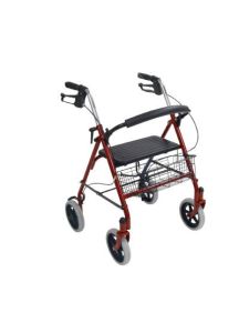 Four Wheel Rollator Walker with Removable Back Support
