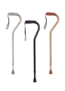 Walking Cane with Offset Handle with Foam Rubber Grip, Silver 30 To 39 Inch - 10303-6