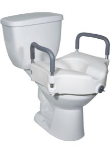 Raised Toilet Seat With Arms 5 Inch - 12027RA-4BULK