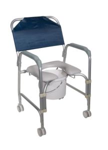 Portable Lightweight Shower Chair Commode with Casters by Drive