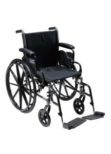 Cruiser III Light Weight Wheelchair with Flip Back Removable Desk Arms and Elevating Leg Rest 17-1/2 to 19-1/2 Inch - K316DDA-ELR