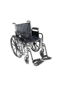 Silver Sport 2 Wheelchair with Detachable Desk Arms and Elevating Leg Rest 17-1/2 to 19-1/2 Inch - SSP216DDA-ELR