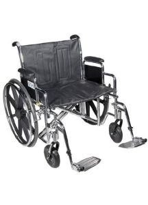 Sentra EC Heavy Duty Wheelchair with Detachable Desk Arms and Swing Away Footrest 17-1/2 to 19-1/2 Inch - STD24ECDDA-ELR