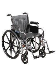 Sentra EC Heavy Duty Wheelchair with Detachable Desk Arms and Swing Away Footrest 17-1/2 to 19-1/2 Inch - STD24ECDDA-SF