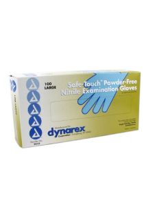 Safe-Touch Textured Fingertips Nitrile Exam Gloves - Powder Free Large - 2512