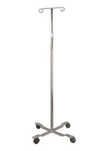 Lumex Select Care IV Pole with 2-Hook Design and Swivel Casters