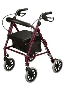 Soft Seat Aluminum Rollator with Straight Backrest