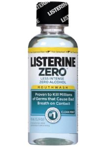 Listerine Zero Alcohol Mouthwash - Clean Mint Flavored, 3.2 oz