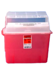 3 Gallon Transparent Red GatorGuard Sharps Container with Counterbalanced Door 31314886