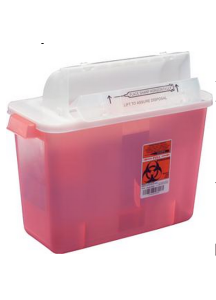2 Gallon Transparent Red GatorGuard Sharps Container with Counterbalanced Door 31323333