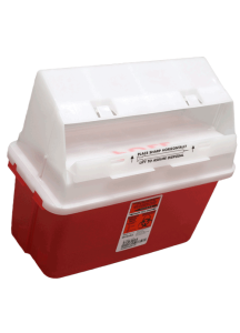 5 Quart Transparent Red GatorGuard Sharps Container with Counterbalanced Door 31353603