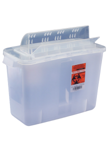 5 Quart Clear SharpSafety Sharps Container with Always Open Lid 851201
