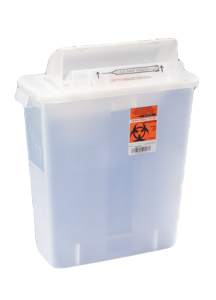 3 Gallon Clear SharpSafety Sharps Container with Counterbalance Lid 8536SA