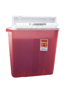 4 Gallon Transparent Red SharpSafety Sharps Container with Counterbalance Lid 8541SA