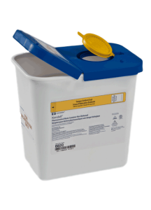 2 Gallon White SharpSafety Medical Waste Container with Gasketed Hinged Lid 8820