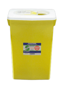18 Gallon Yellow SharpSafety Chemotherapy Container with Slide Lid 8939