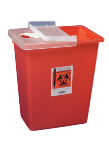 18 Gallon Red SharpSafety Sharps Container with Hinged Lid 8991