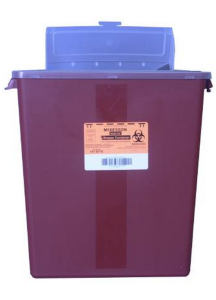 3 Gallon Red Medi-Pak Sharps Disposal Container with Horizontal Entry Lid 101-8710