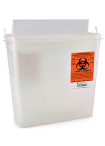 5 Quart Clear Prevent Sharps Disposal Container with Horizontal Entry Lid 2261