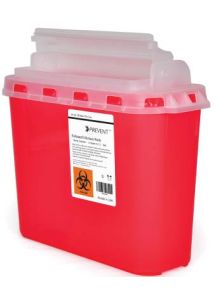 5.4 Quart Red Sharps Container with Horizontal Entry Lid 269