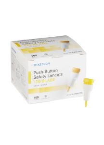 McKesson Push-Button Safety Lancets - Easy to Use and Sterile