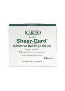 Caring Plastic Adhesive Bandages, Latex Free Sterile